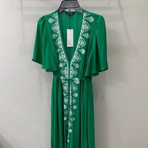 Emerald Green Embroidered Dress